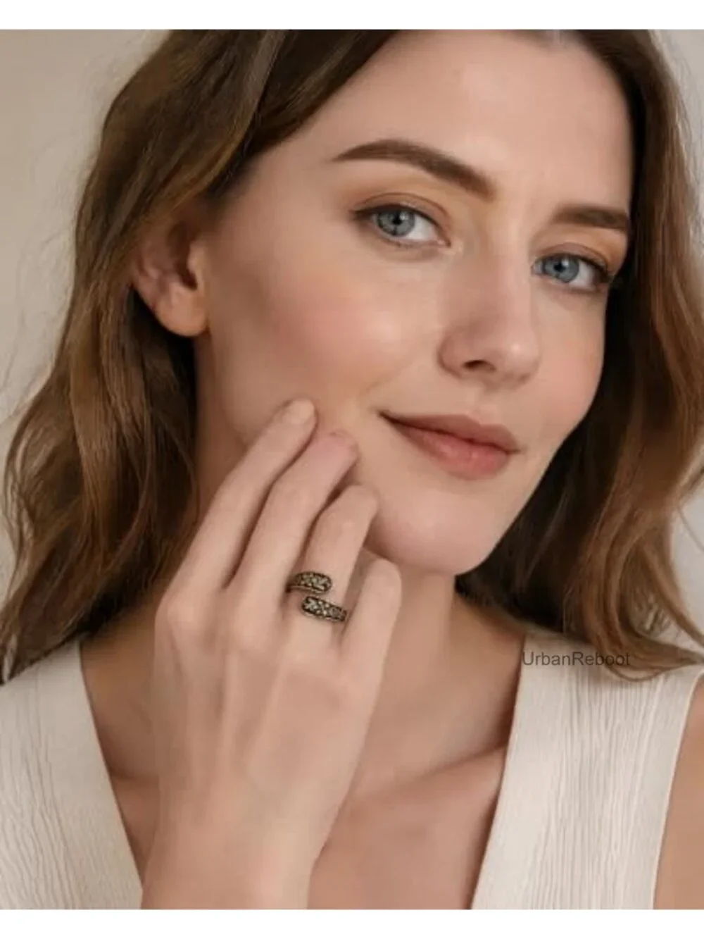 Vintage 14K Gold Plated Ring Adjustable Boho Open Ring Gift